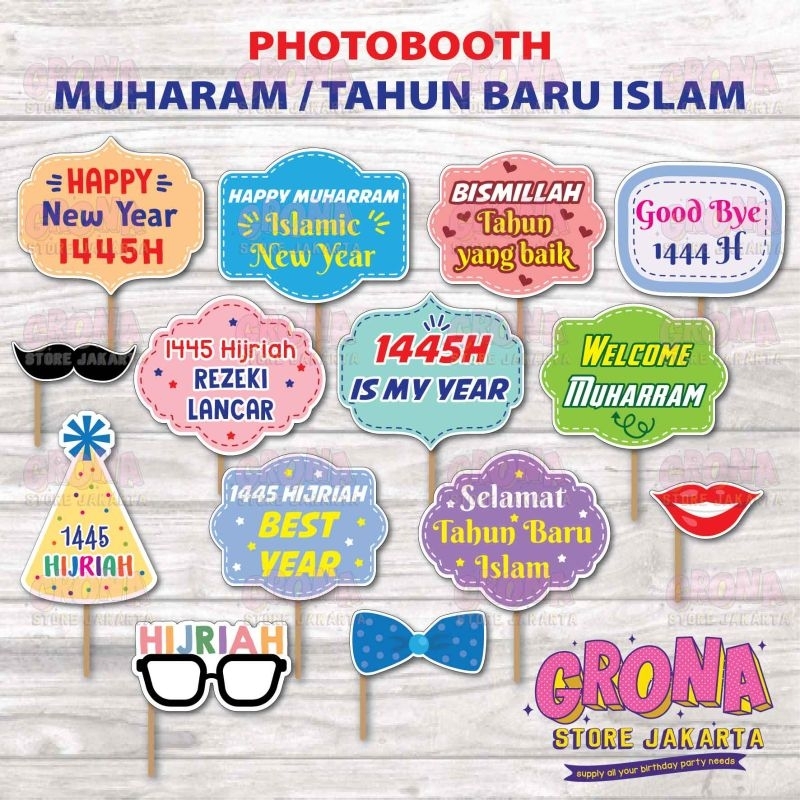 ACC Photobooth Tahun Baru Islam / Aksesoris Foto Muharam / Photo Props Tahun Baru Islam