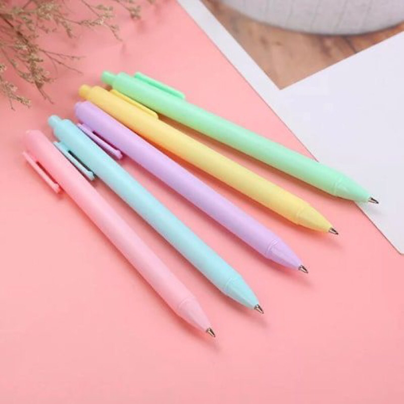 

Pena Cetakan Macaron Pulpen Warna Pastel Tinta Hitam Alat Tulis Sekolah Kantor dan Lainnya