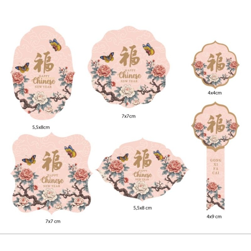

Stiker new design imlek tema pink sakura series per pcs