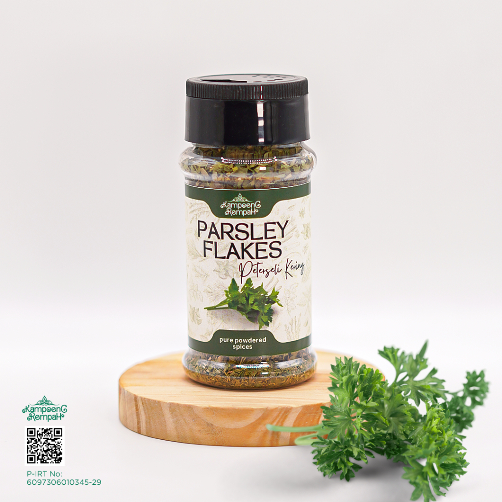 

Kampoeng Rempah | Petersely Kering, Parsley Flakes | Kemasan Premium | Rempah Dapur Premium