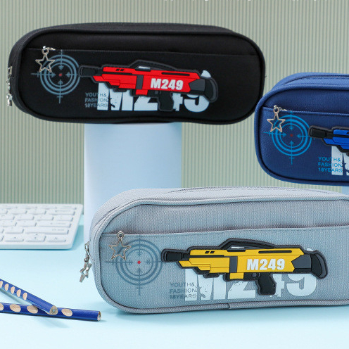 

Kotak Pensil Bulat Anak Laki-laki, Kotak Alat Tulis Kain Oxford