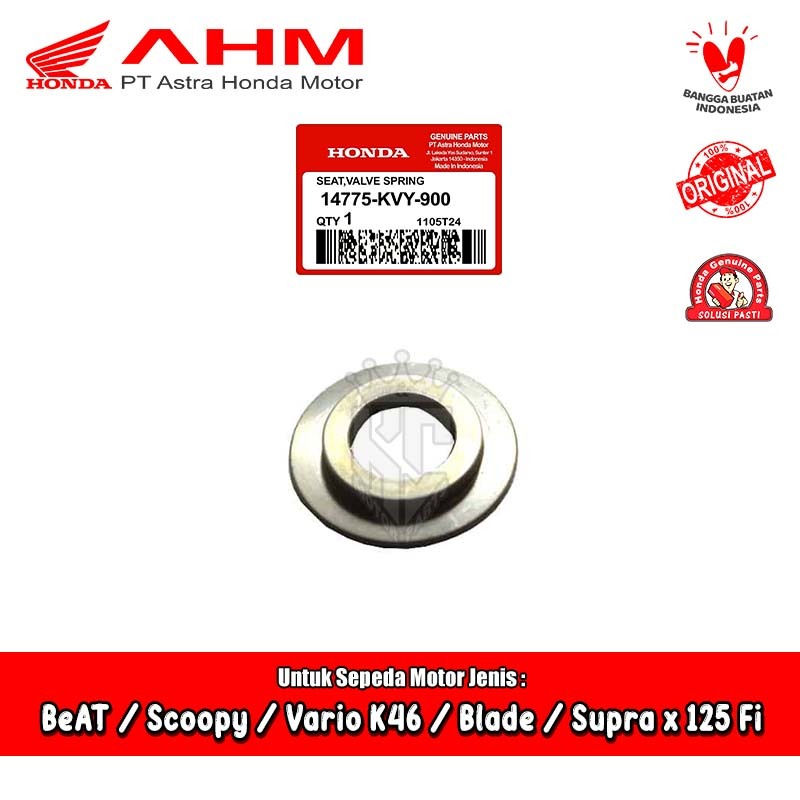Ring Dudukan Per Klep Honda BeAT Scoopy Spacy Vario Fi Supra Revo Blade Original AHM 14775-KVY-900