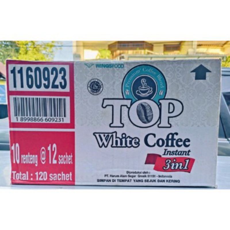 

1 KARTON TOP WHITE COFFEE ISI 120 SACHET