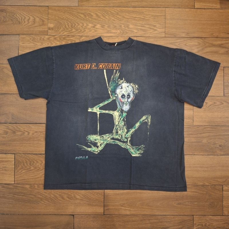 NIRVANA KURT COBAIN "FISTULA" BLACK BOOTLEG TSHIRT BY GINSENGSTRIP2020