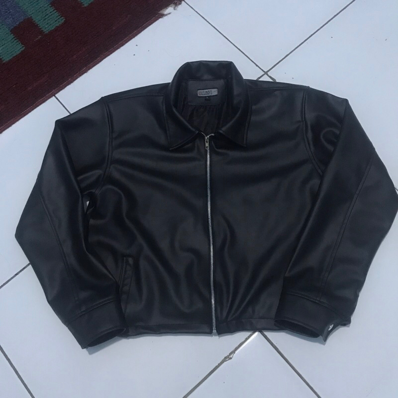 leather jacket boxy