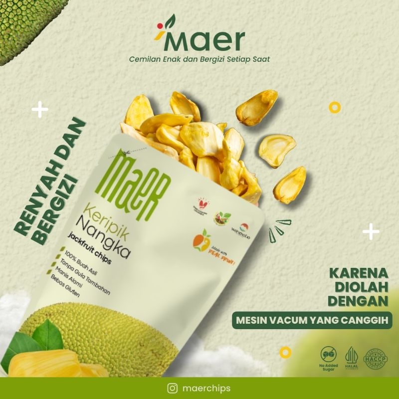 

maerchips fruit chips keripik buah nangka alami tanpa bahan pengawet 75 gram