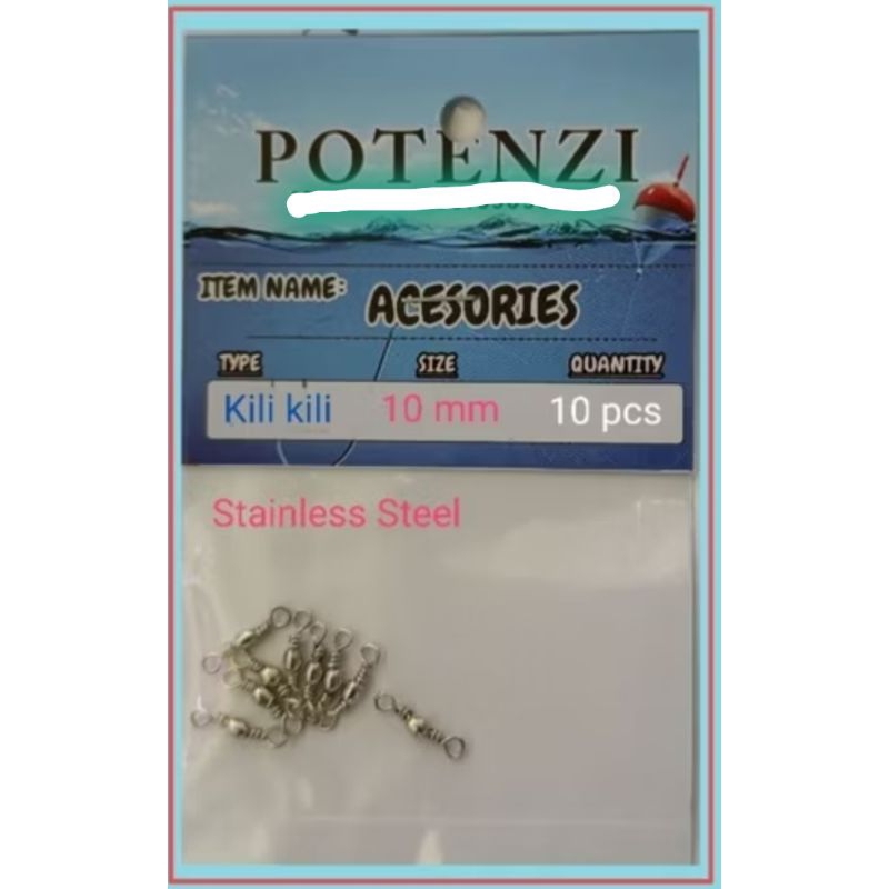 Kili Kili Rolling Swivel Pancing Pelampung Stainless 10 mm