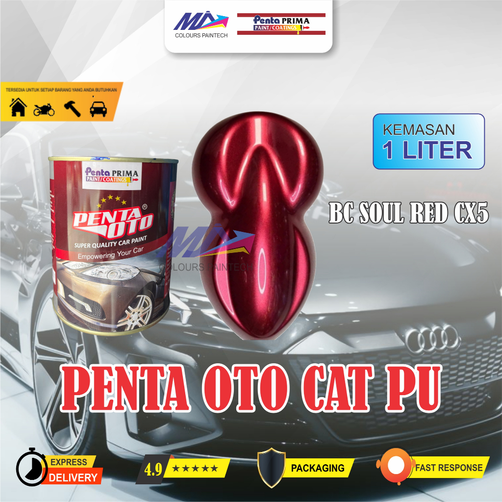 Cat Penta Oto/Cat Duco PU MZ-3645 Red CX 5 1Kg Merah Mazda CX5