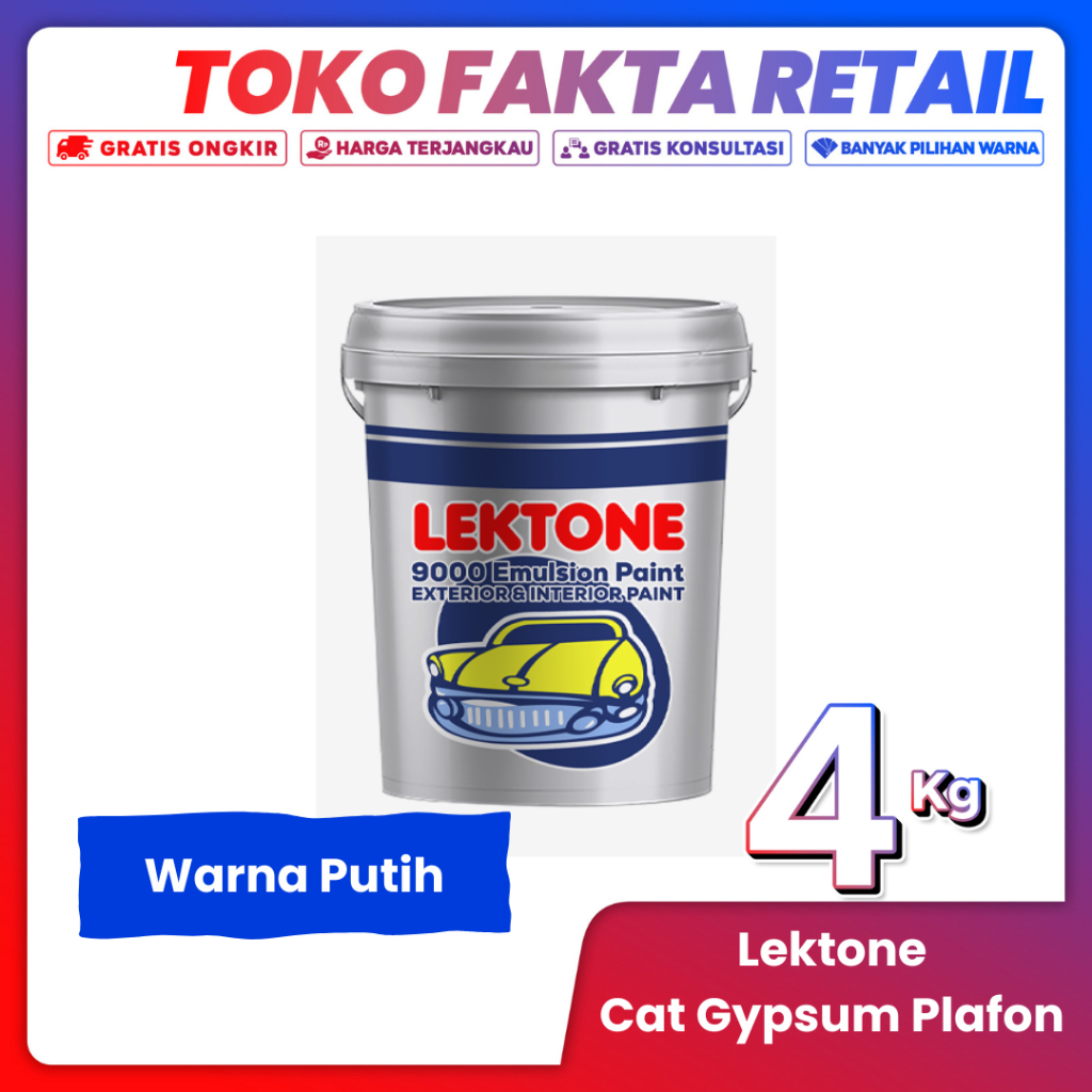 Cat Plafon Gypsum Lektone 4Kg Warna Putih