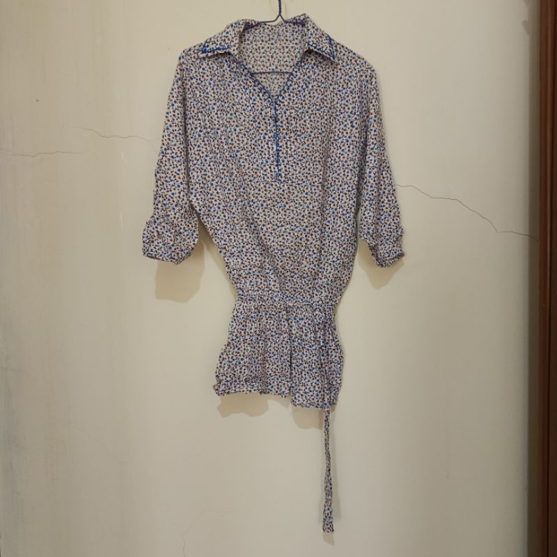 PRELOVED PERNAH DIPAKAI Tunik Motif Bunga Model Serut