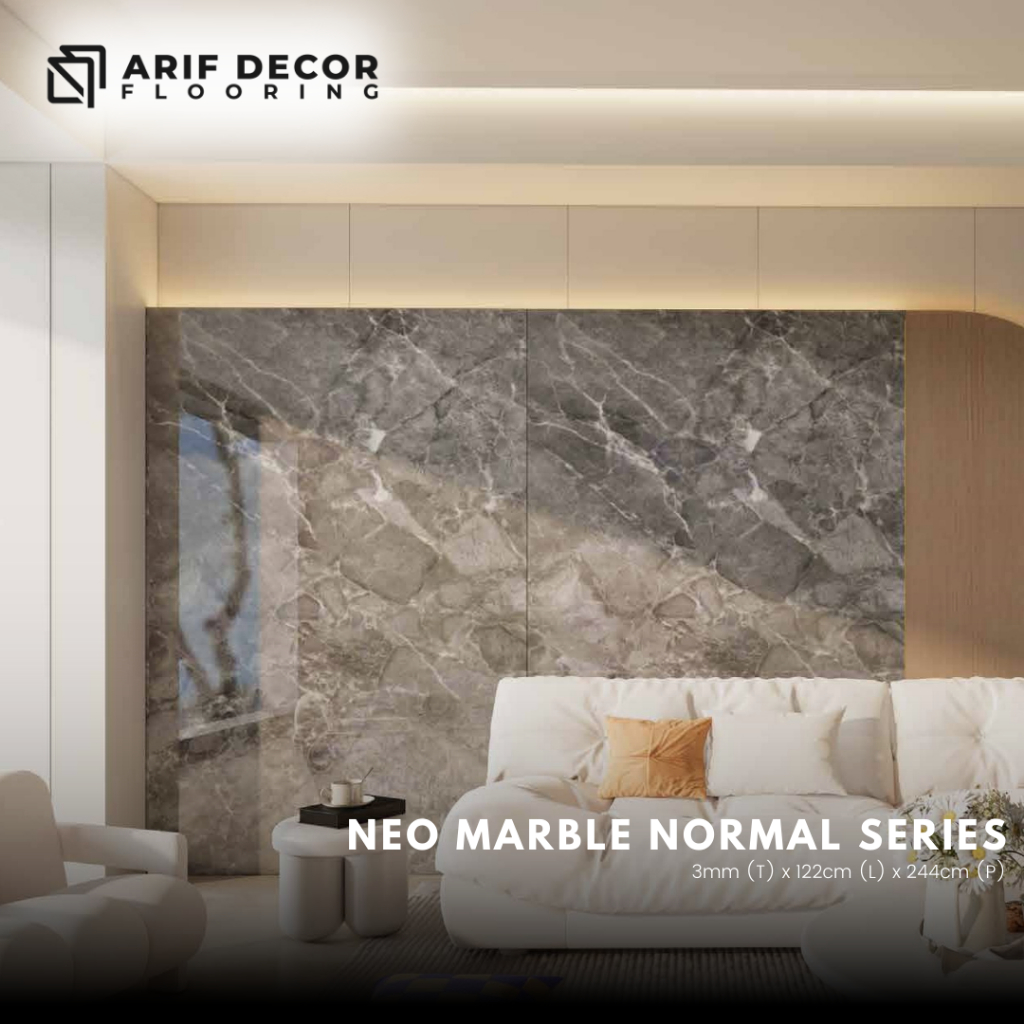 Neo Marble Normal Series dekorasi dinding PVC Marmer / UV Marble