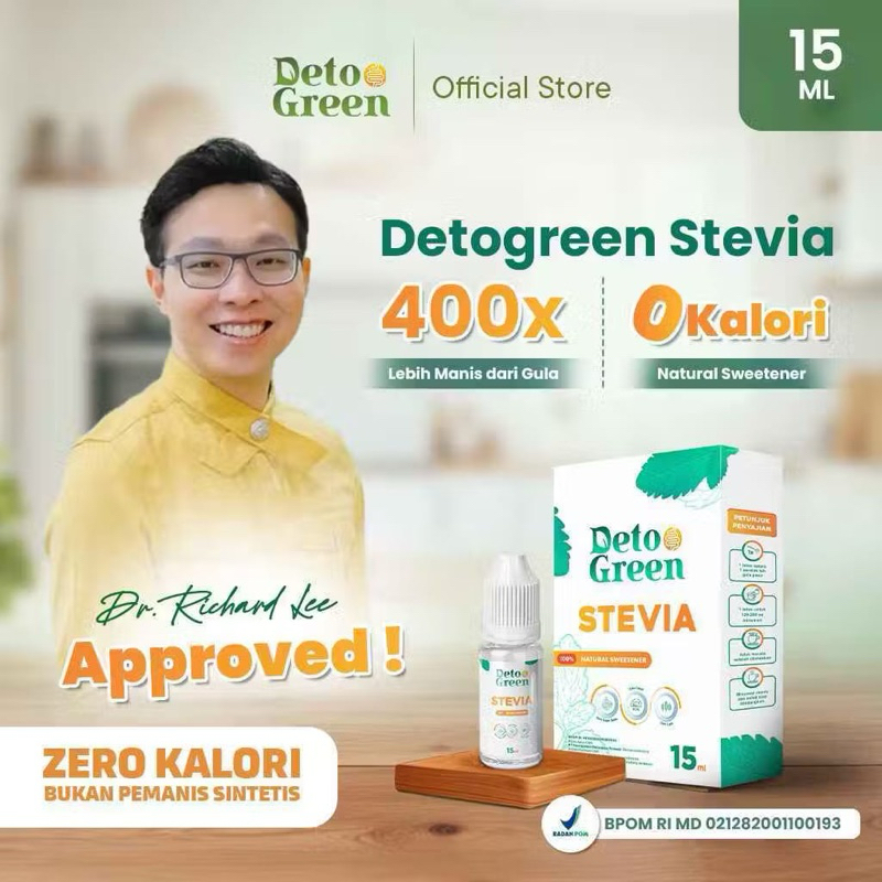 

DETOGREEN STEVIA Zero Kalori Gula Tetes Sehat Bukan Pemanis Alami Original ❤️