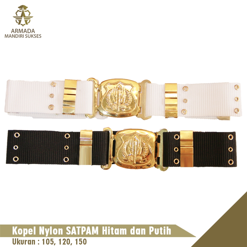 Kopel Nylon Satpam Hitam Dan Putih | Ikat Pinggang Satpam