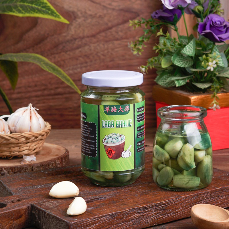 

Acar laba garlic bawang putih autentik hijau 300 ml