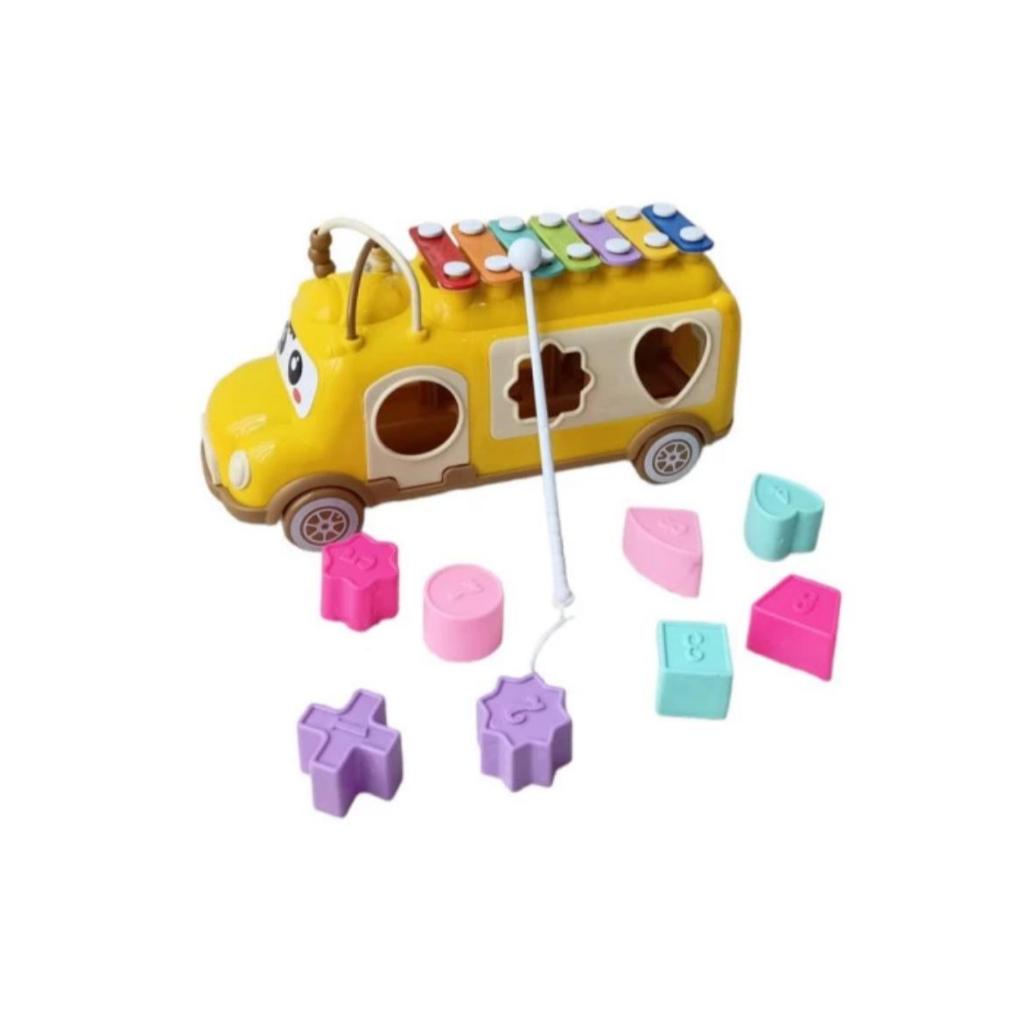 Mainan Edukasi Anak Music Bus Xylophone  Happy Bus