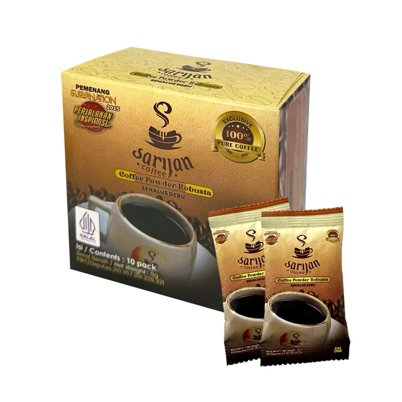 

Kopi Bubuk Robusta Sarijan Sachet 1 Kotak (10 Sachet)