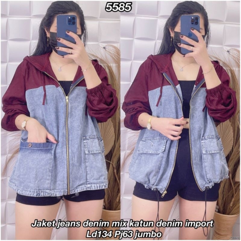 5585 jaket jeans denim mix jmb