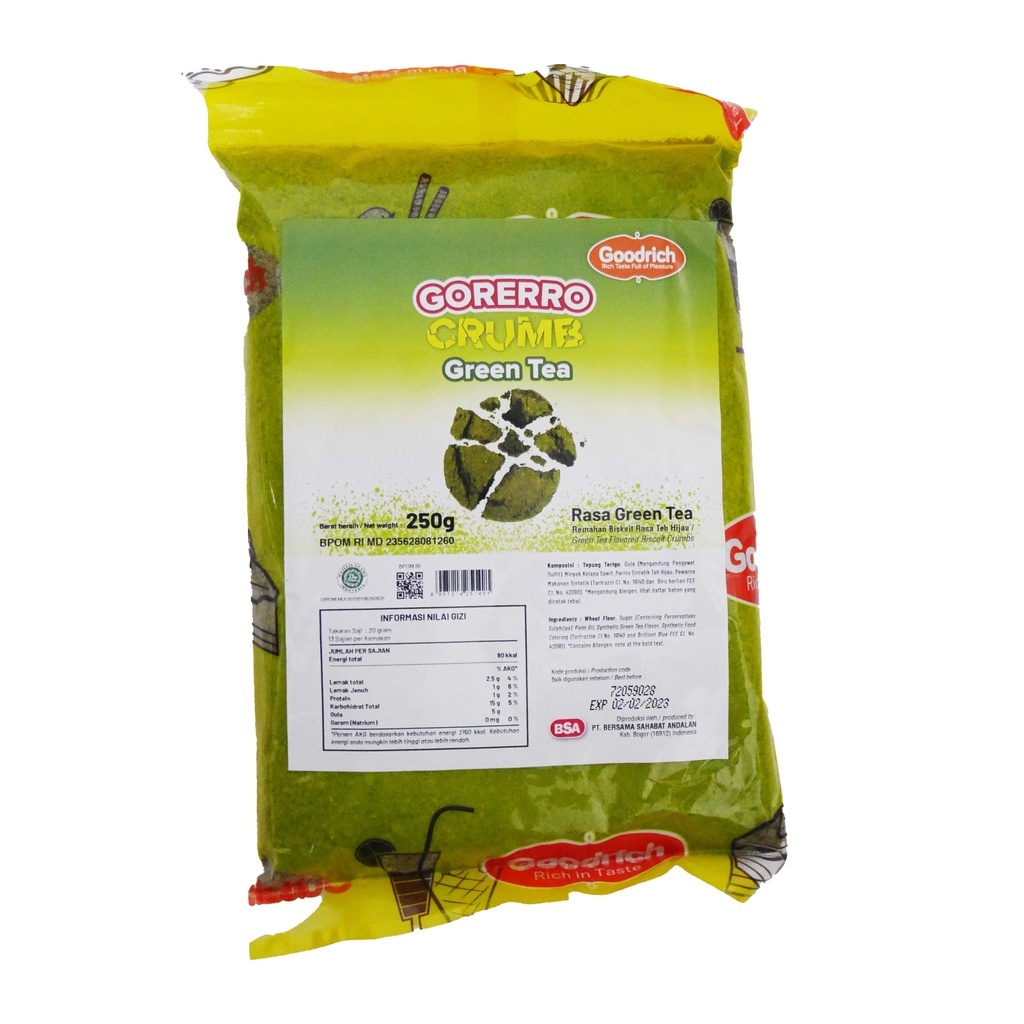

Matcha/Greentea Crumb Goodrich Gorerro Topping Makanan dan Minuman 250g