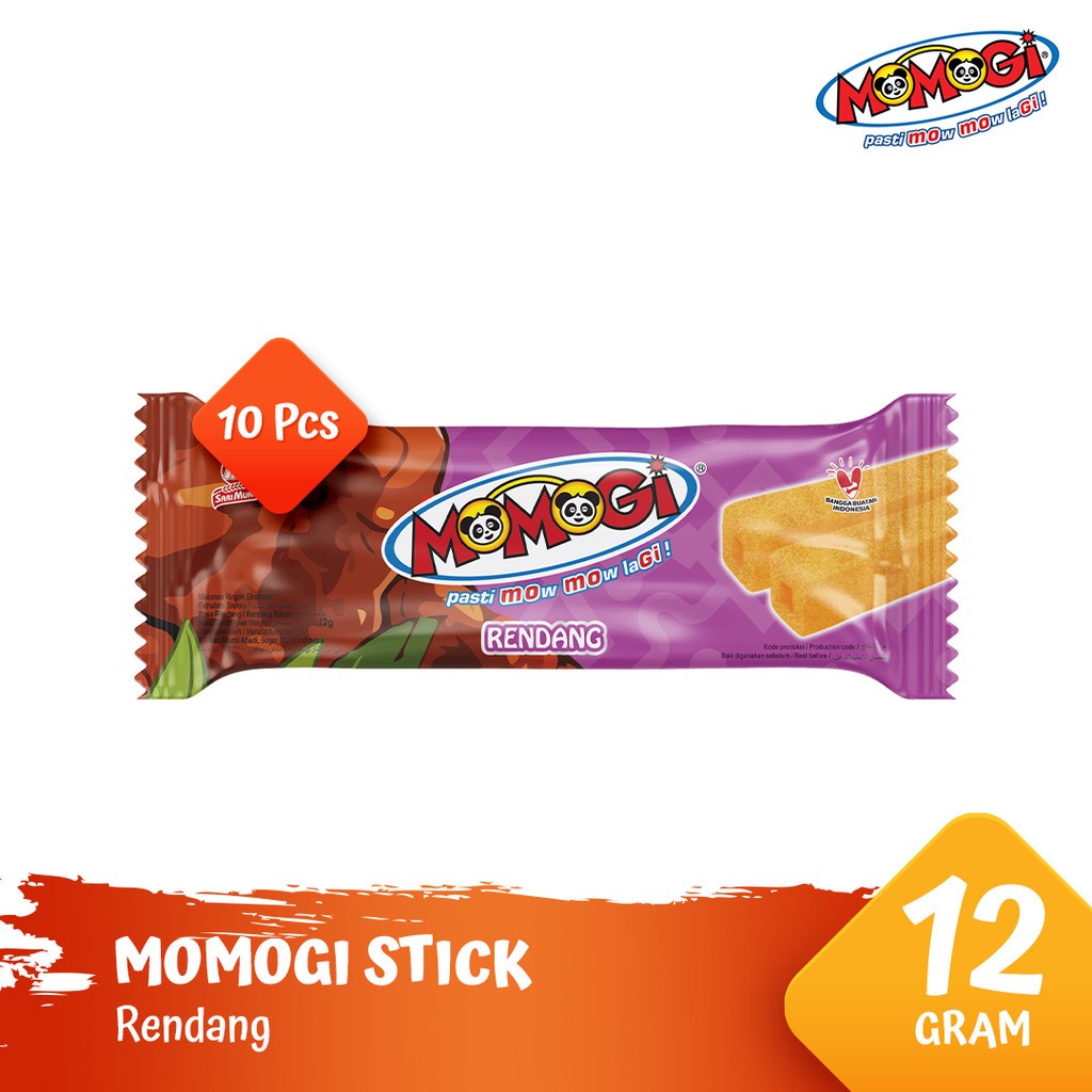 

MOMOGI Stick Snack Rasa RENDANG Makanan Ringan (1 box isi 10 pcs @12 gram)