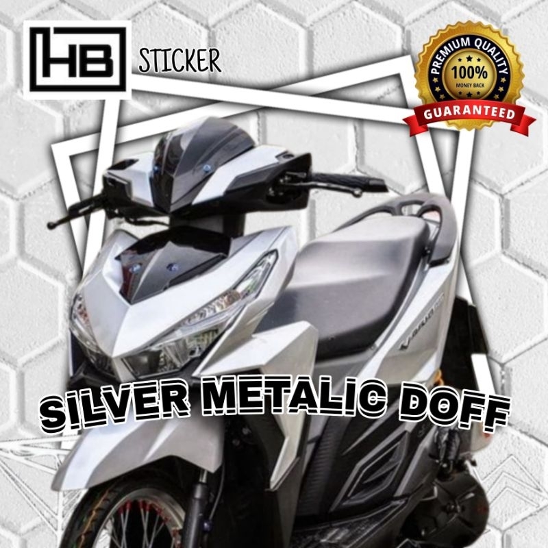 Sticker skotlet silver mettallic doff untuk motor dan mobil kualitas premium