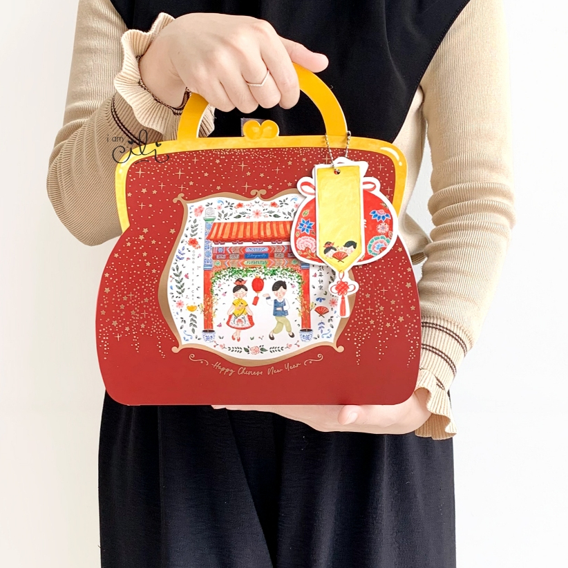 

(BOX 24 x 11,5 x 26,5 cm IMLEK) kotak box tas imlek cny sincia toples jar tabung isi 2 [10 set]