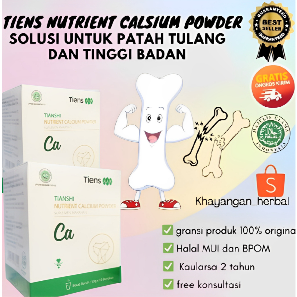 [ Terlaris ] Tiens Nutrient Calsium Powder Original 100% Tiens Susu Suplemen Patah Tulang Susu Kalsi