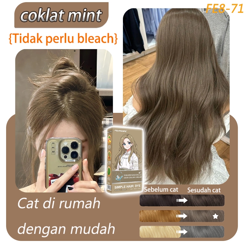 【Pengiriman cepat】FEKAGNAS cat rambut coklat mint* 200ml tahan lama，tidak luntur ，cat sendiri di rum