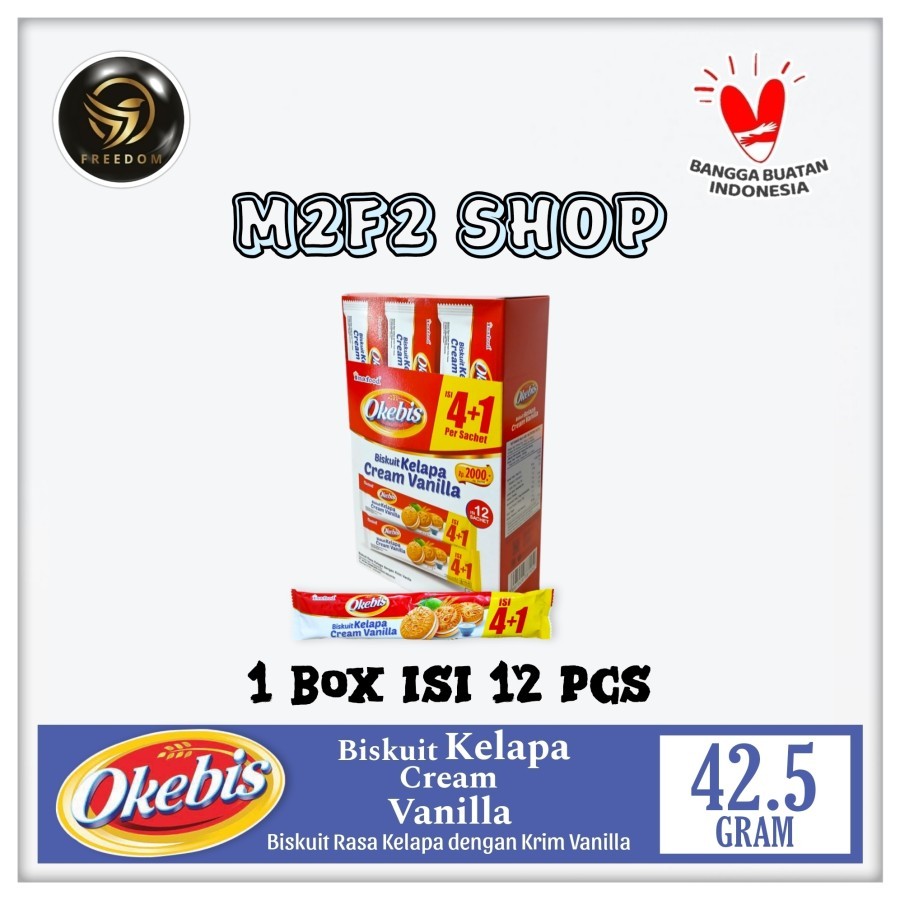 

Okebis Biskuit Kelapa Cream Vanilla | Krim Vanila Sachet - 42,5 gr (Kemasan 1 Box)