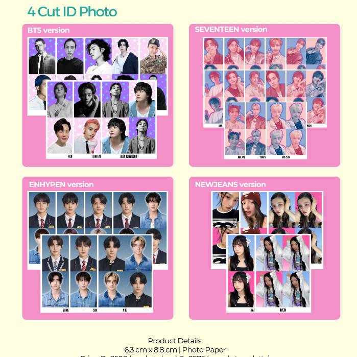 SPECIAL ONLY 4CUT PHOTO ID TXT NCT DREAM 127 BTS TREASURE BOY NEXT DOOR AESPA RIIZE NEW JEANS