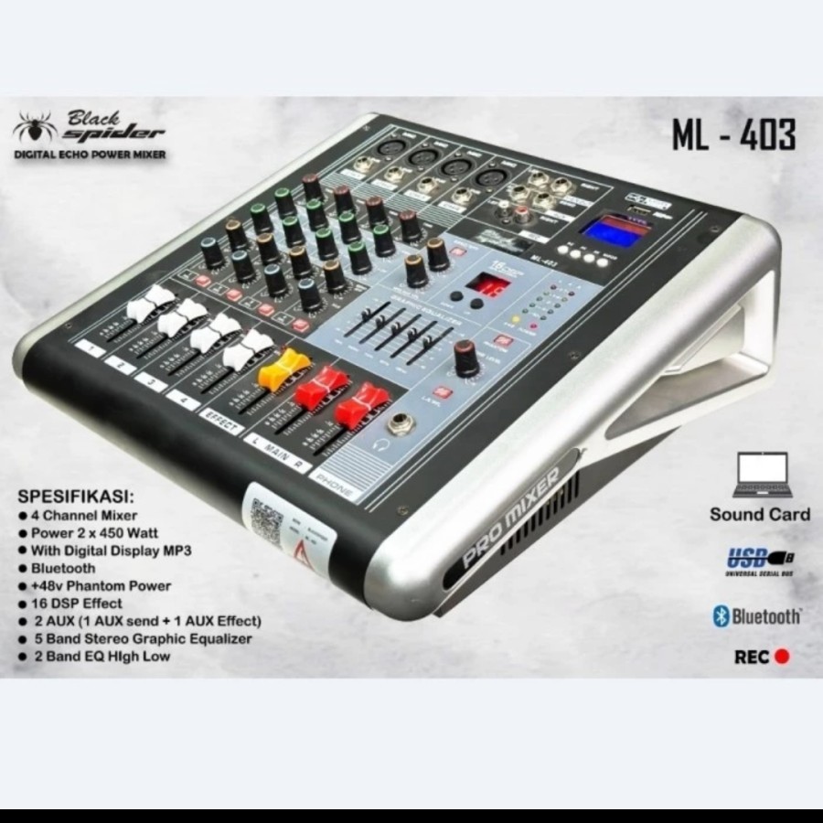 Power Mixer BlackSpider ML403 ML 403 1000 Watt Original Black spider