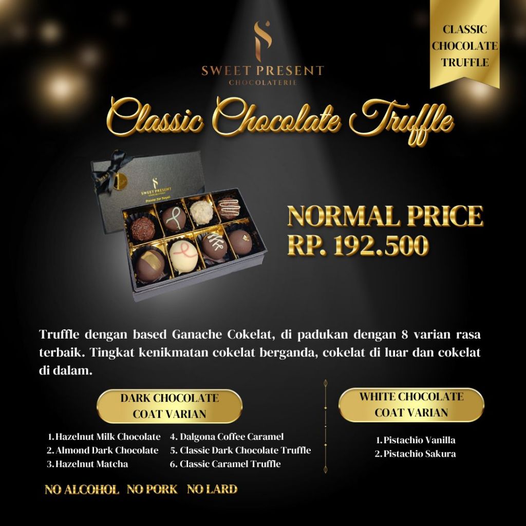 

Sweet Present Classic Truffle Chocolate 195.000 (8pcs/box)