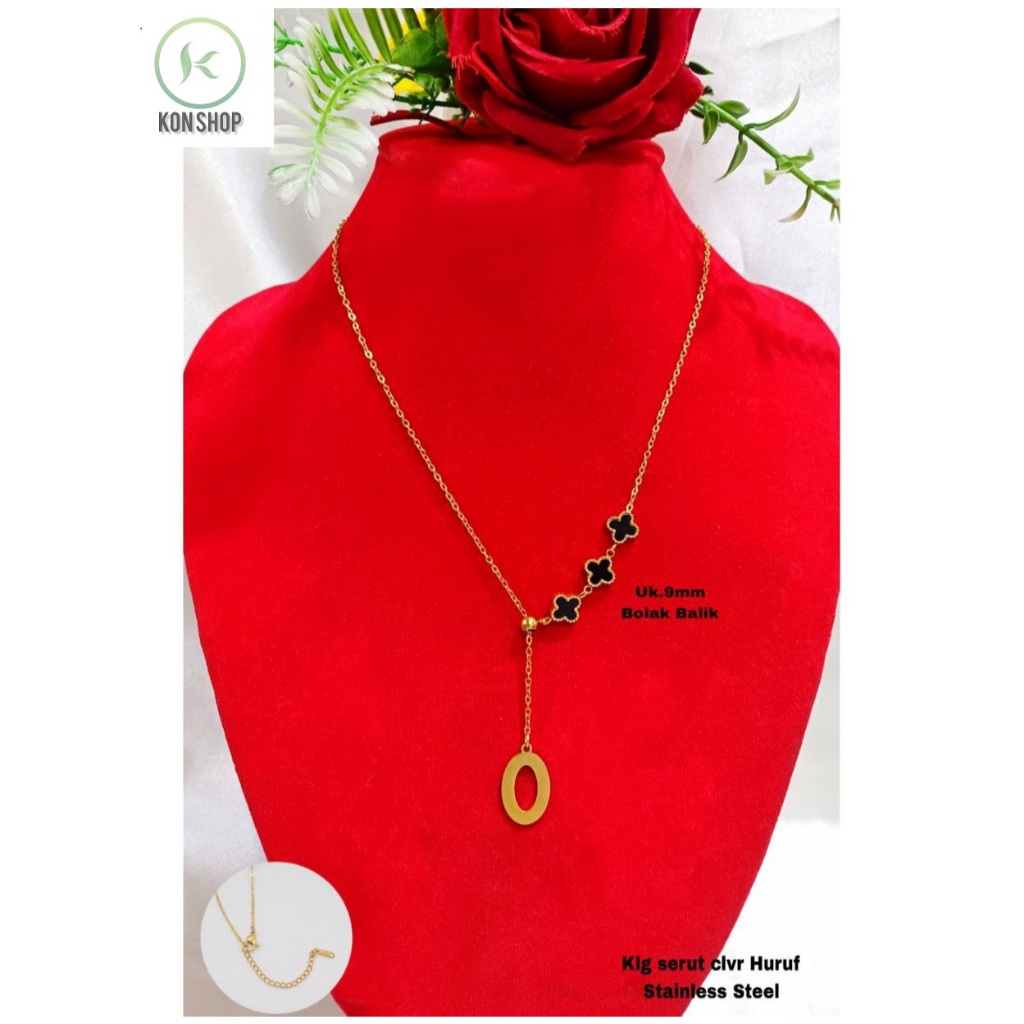 Kalung Huruf Titanium Stainless Steel Anti Karat