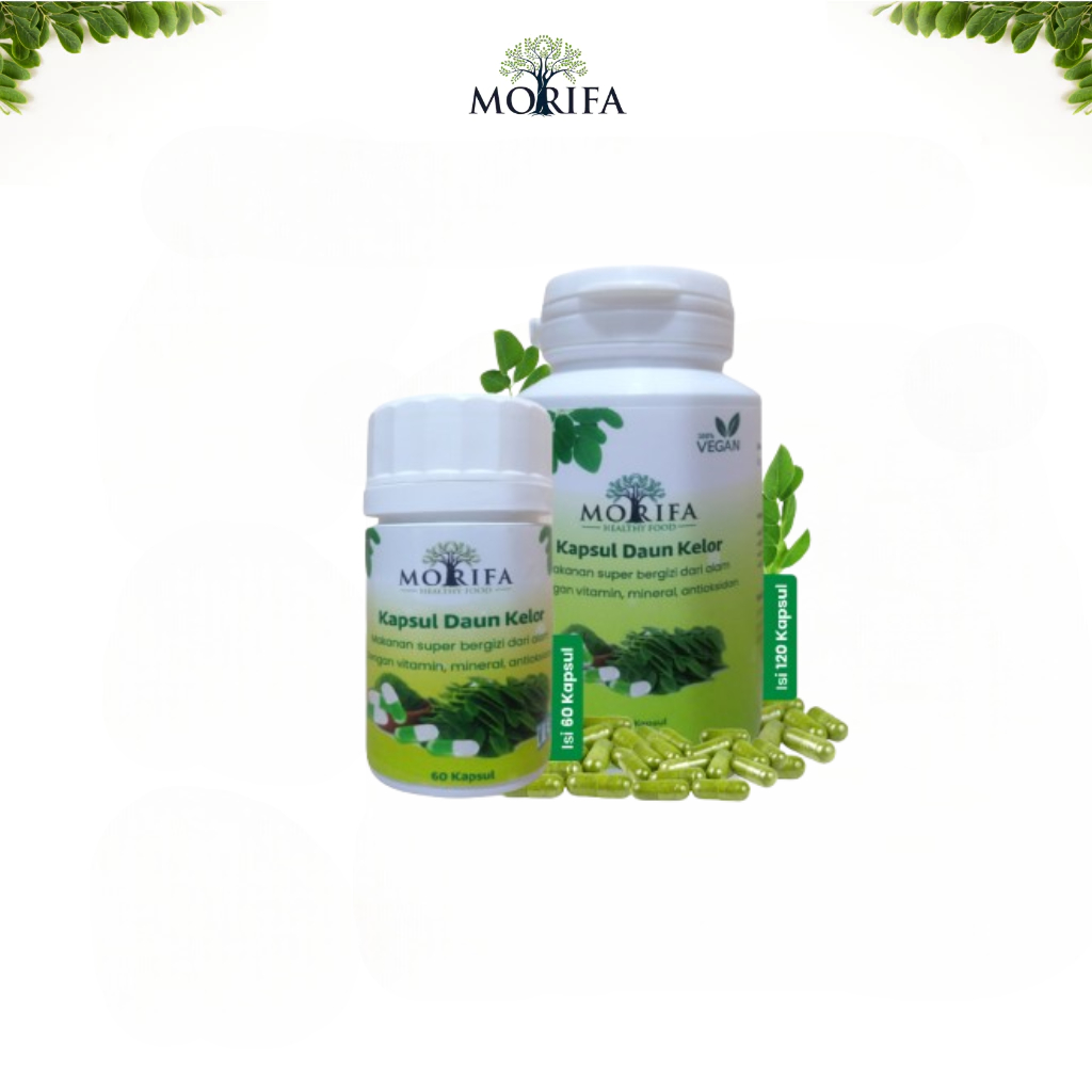 

MORIFA Obat Herbal Daun Kelor Kapsul Halal & Vegan Murni Alami Cangkang Kapsul Rumput Laut