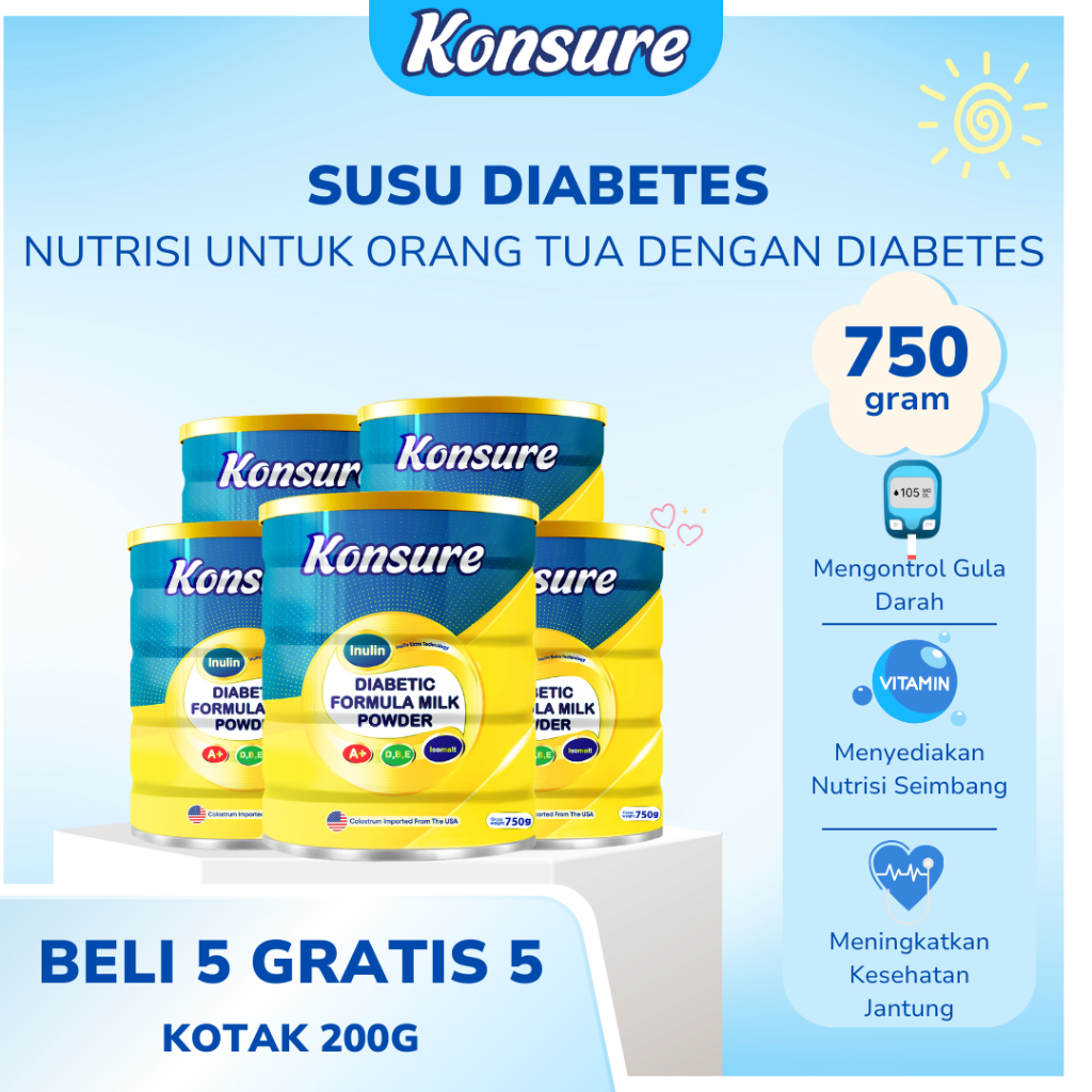 

[BELI 5 GRATIS 5] KONSURE SUSU DIABETES TERKEMUKA IMPORT USA 750G