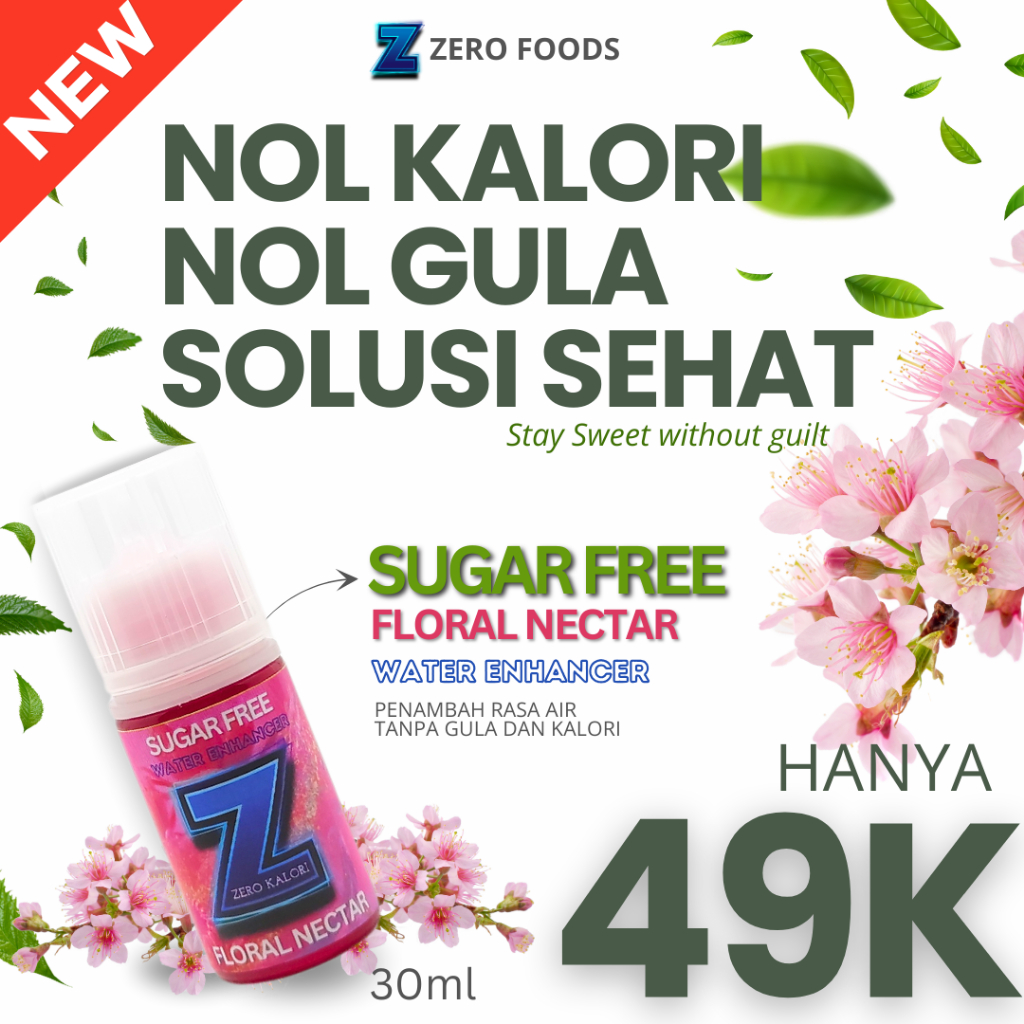 

Sweetener pengganti gula diet | bebas gula | 0 calorie no stevia : 30ml Floral Nectar ZERO DROPS