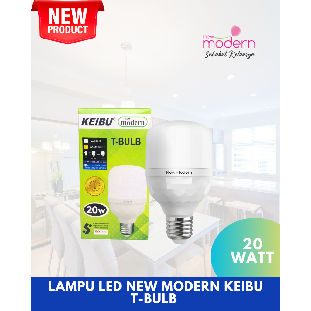 Lampu LED T Bulb 20 Watt New Modern Hemat Listrik