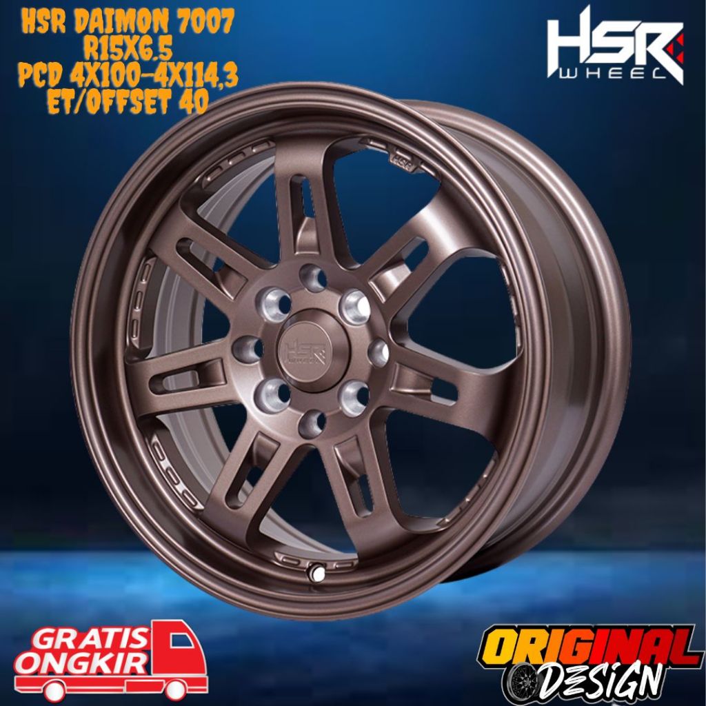 Velg HSR DAIMON R15 Pelek mobil ring 15 Untuk DATSUN GO , SIGRA , MOBILIO , AVANZA