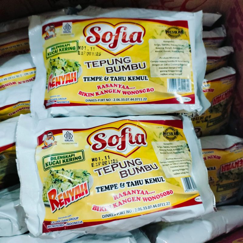 

TEPUNG MENDOAN INSTAN TEPUNG TEMPE KEMUL WONOSOBO 100GR TEPUNG INSTAN SOFIA