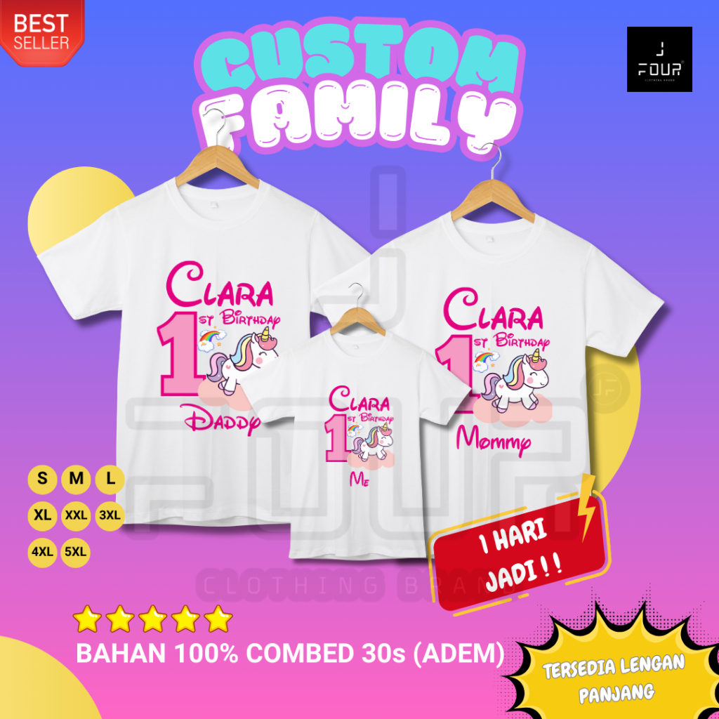 KAOS KELUARGA | KAOS CUSTOM FAMILY CUSTOM ULANG TAHUN | KAOS CUSTOM FAMILY CUSTOM BIRTHDAY TEMA  REQ