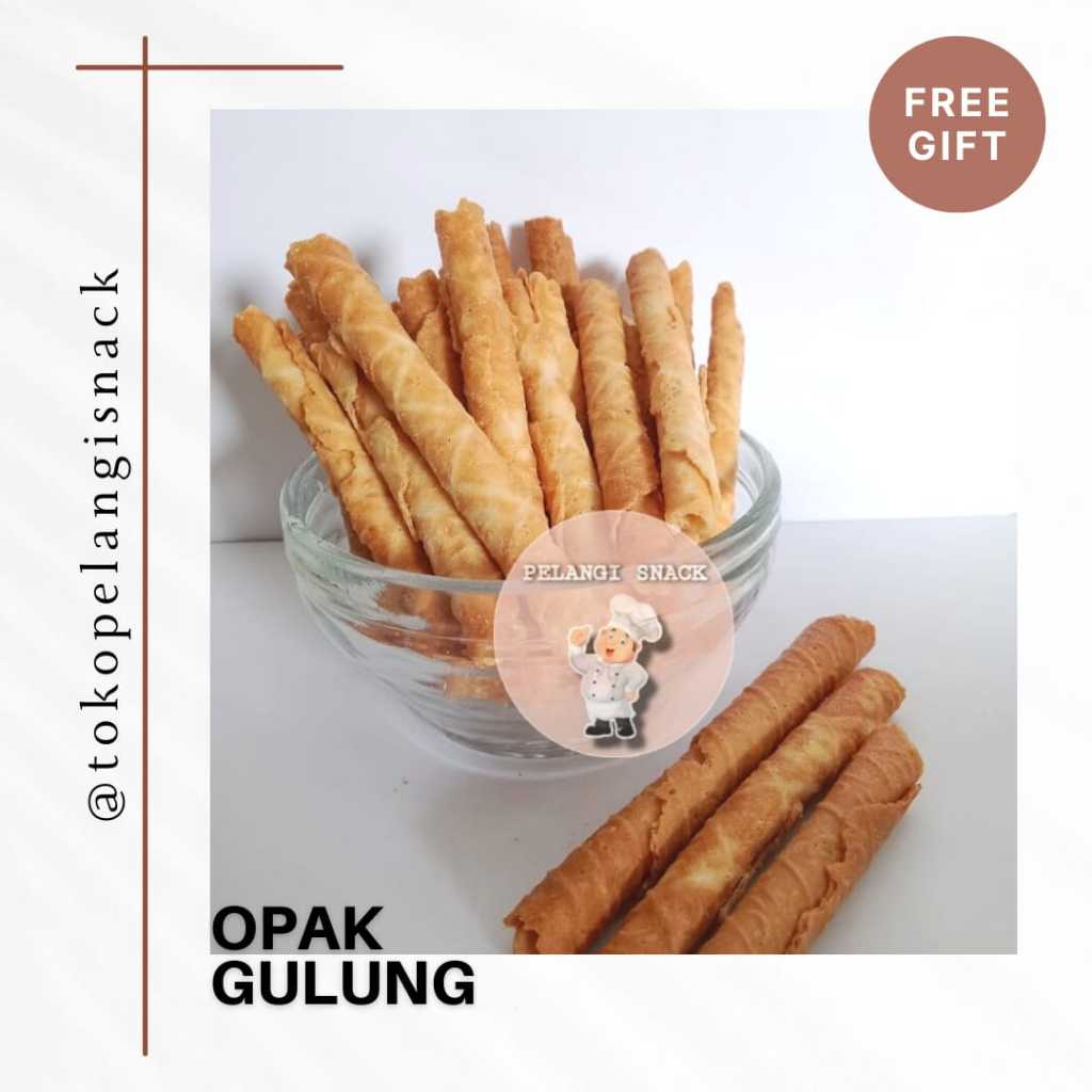 

[250 gr] Opak Gulung Wijen - opak rasa wijen - semprong gurih manis - makanan ringan jadul - camilan manis - opak gambir - egg roll