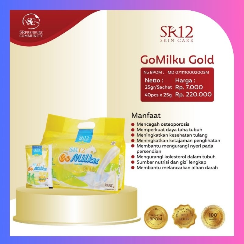 

GOMILKU GOLD SR12 Renceng dan Pouch ~ Susu kambing etawa untuk lansia