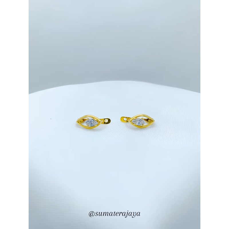 anting jepit emas 700%(16k) anting wanita emas listring