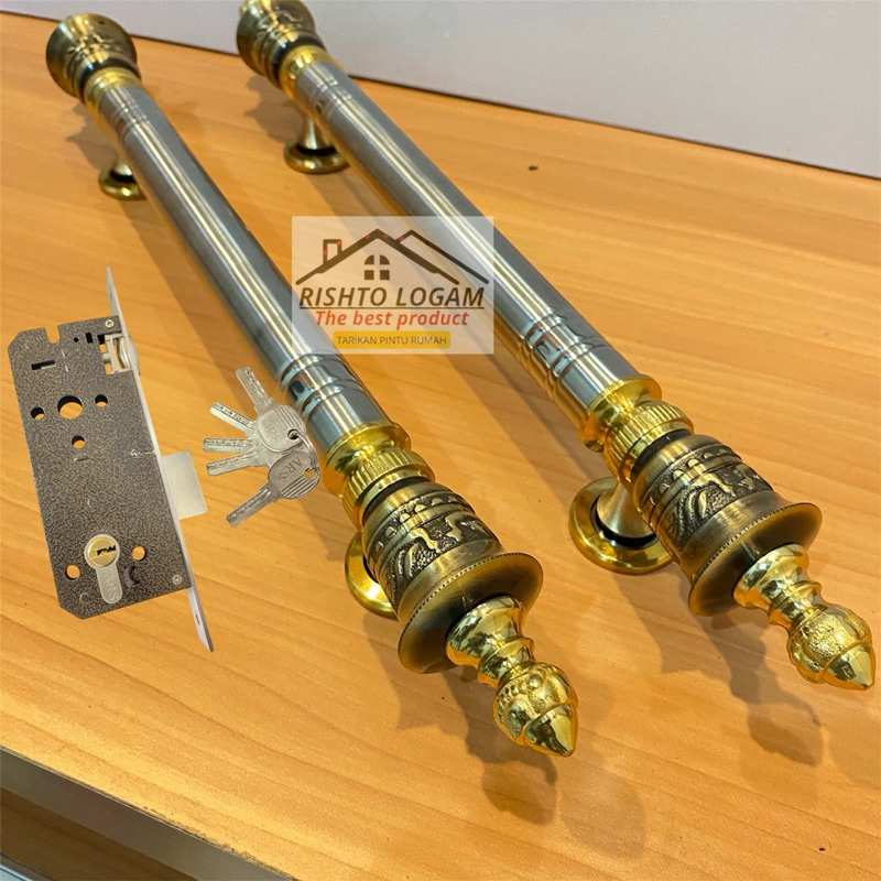 handle pintu minimalis 45cm gagang pintu rumah pegangan pintu 2 stainless kuningan