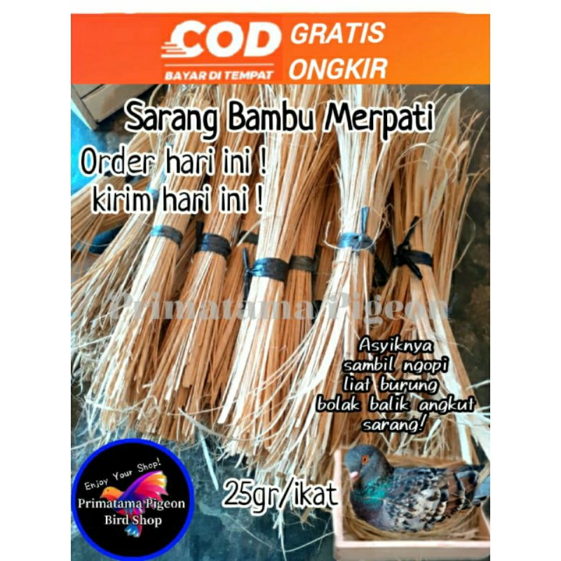 Sarang Burung Merpati Bambu Raut Panjang 25cm berat 26gr Sarang Burung Merpati Sarang Burung Puter P