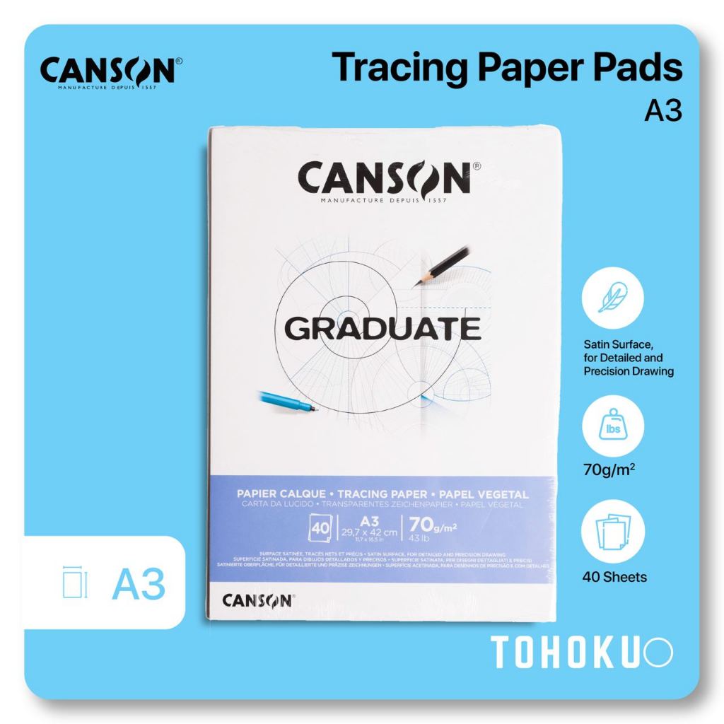 

Canson - Graduate Tracing Paper Pads A3 | Buku Kertas Gambar Sketsa Sketch