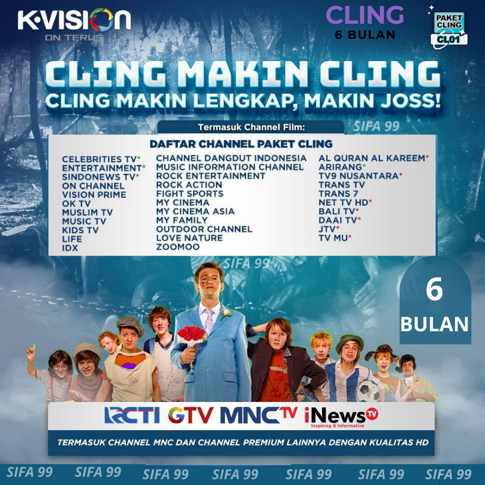 sifa99 paket K-Vision Cling 6Bulan - 12Bulan receiver parabola