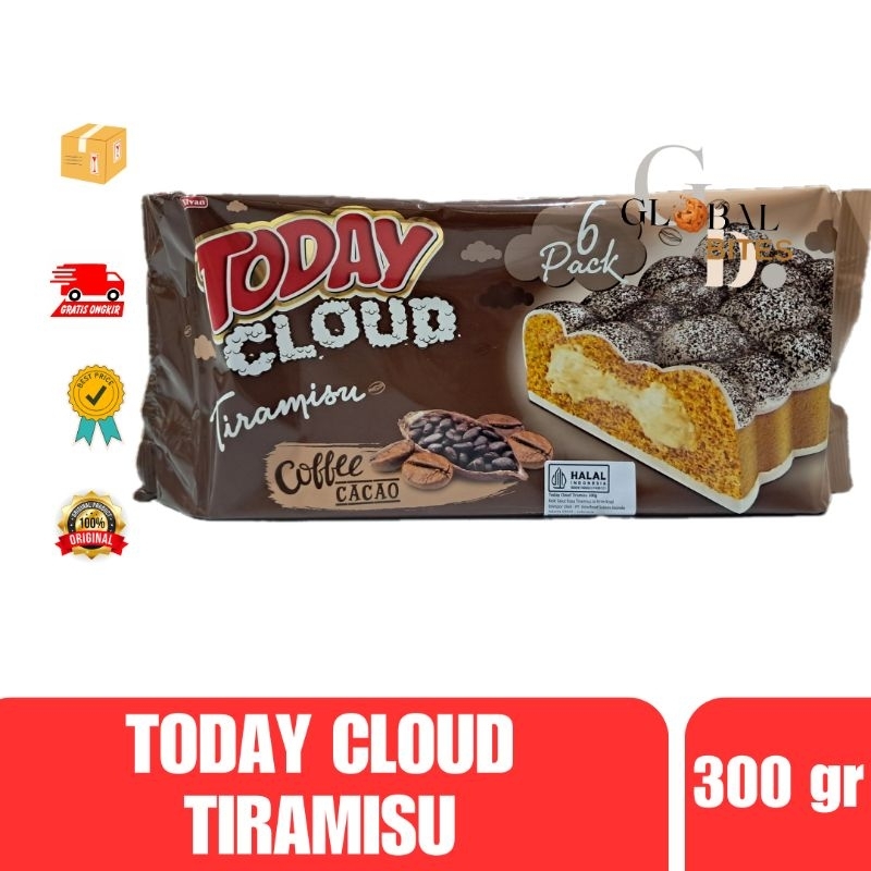 

Elvan Today Cloud Tiramisu Coffee Cacao Kue Tiramisu isi Krim Kopi 300gr