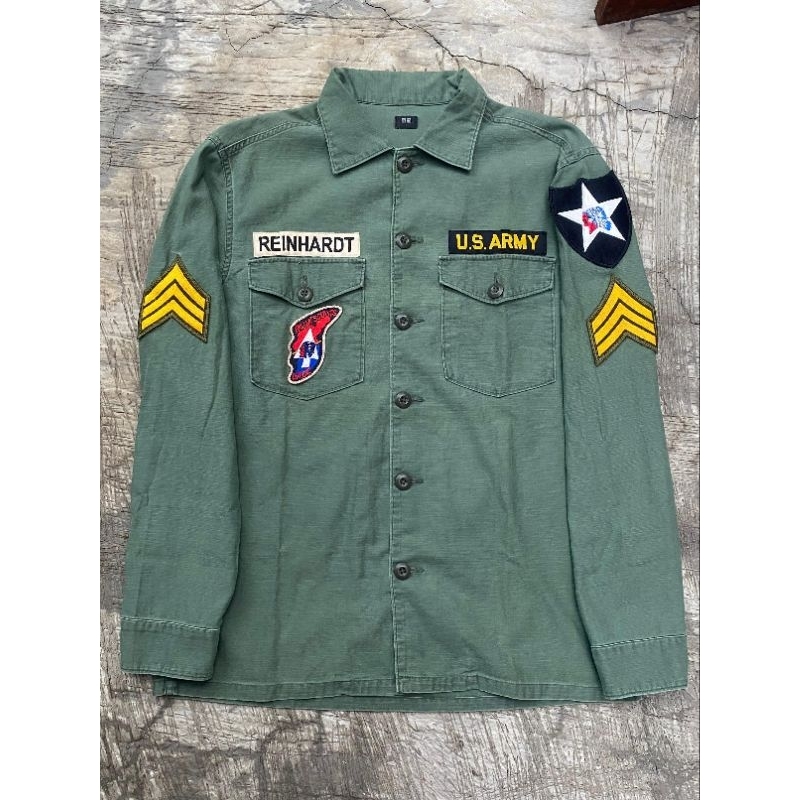 Kemeja Army Uniqlo OG-107 full pacth