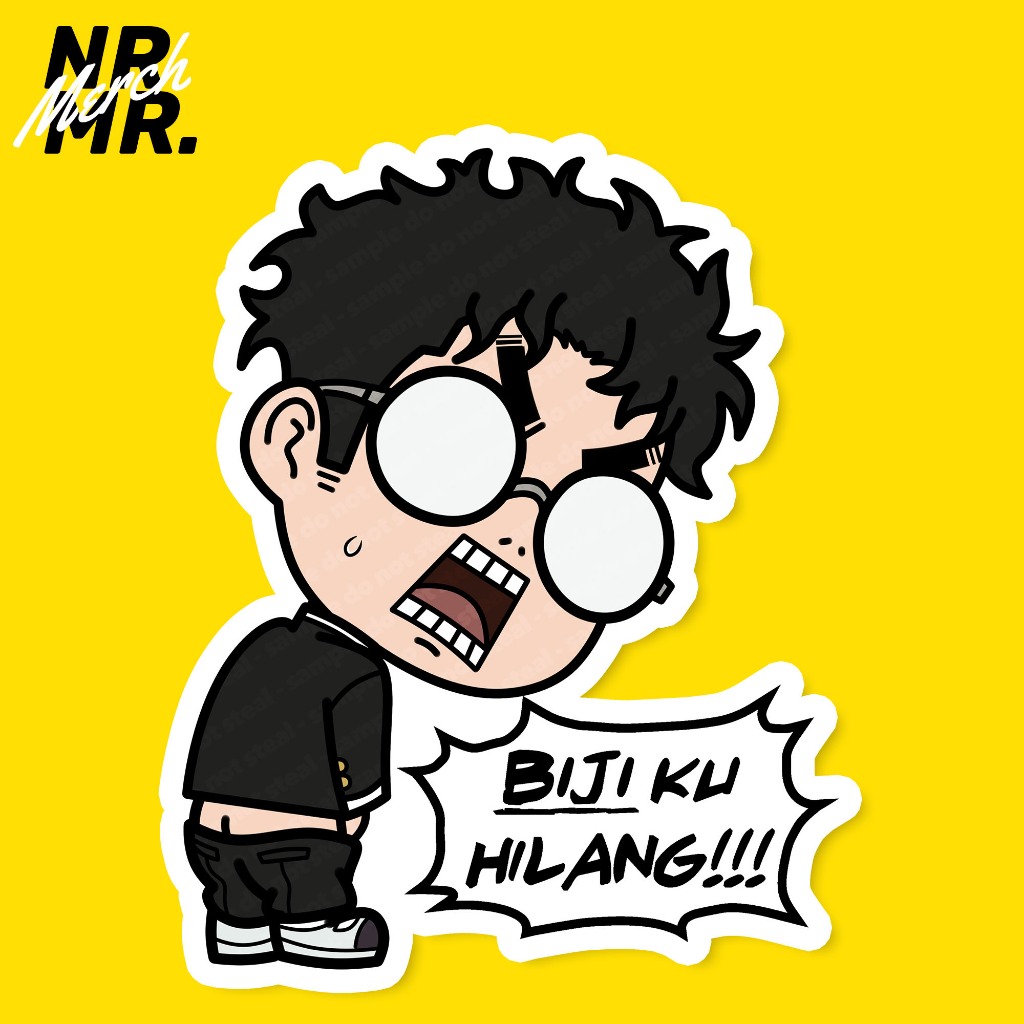 

Okarun / Takakura Ken "BIJI KU HILANG" DANDADAN Calvin parody Sticker Chibi