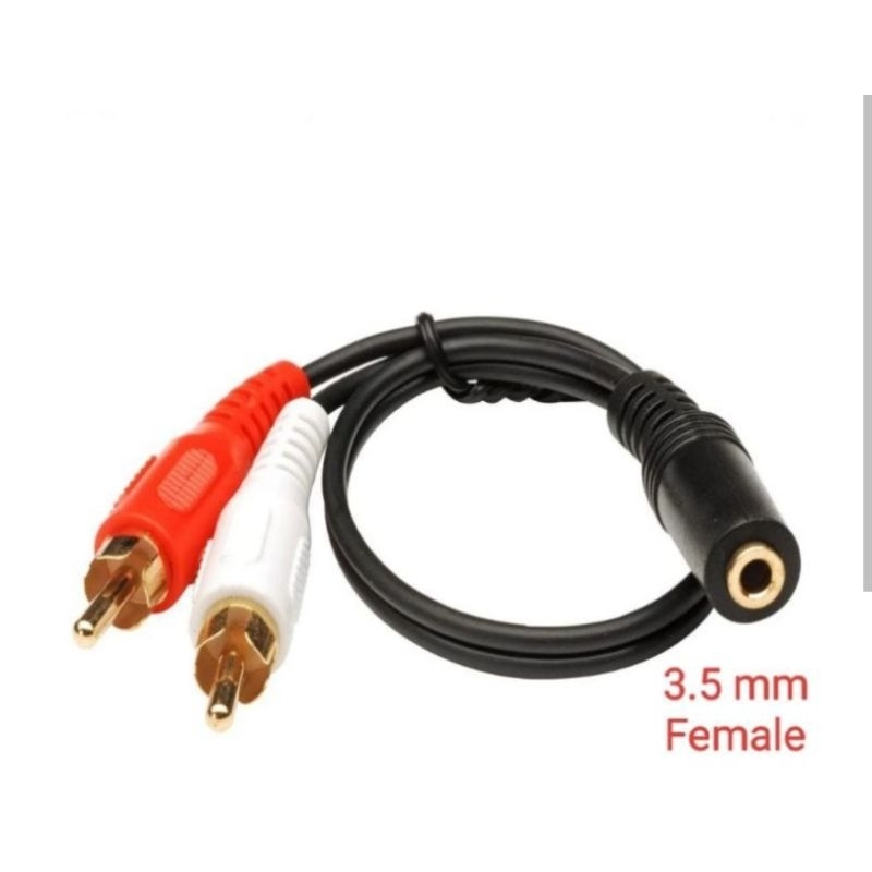 kabel audio 3.5mm female  ke rca(kabel audio speaker ke tv tabungled lcd)
